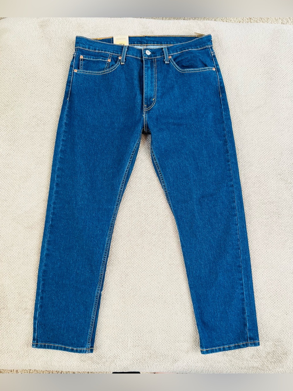 Levi’s 502 Men’s 34x30 Regular Fit Mid Rise Taper Leg Dark Wash Denim Jeans NWT - Picture 2 of 15